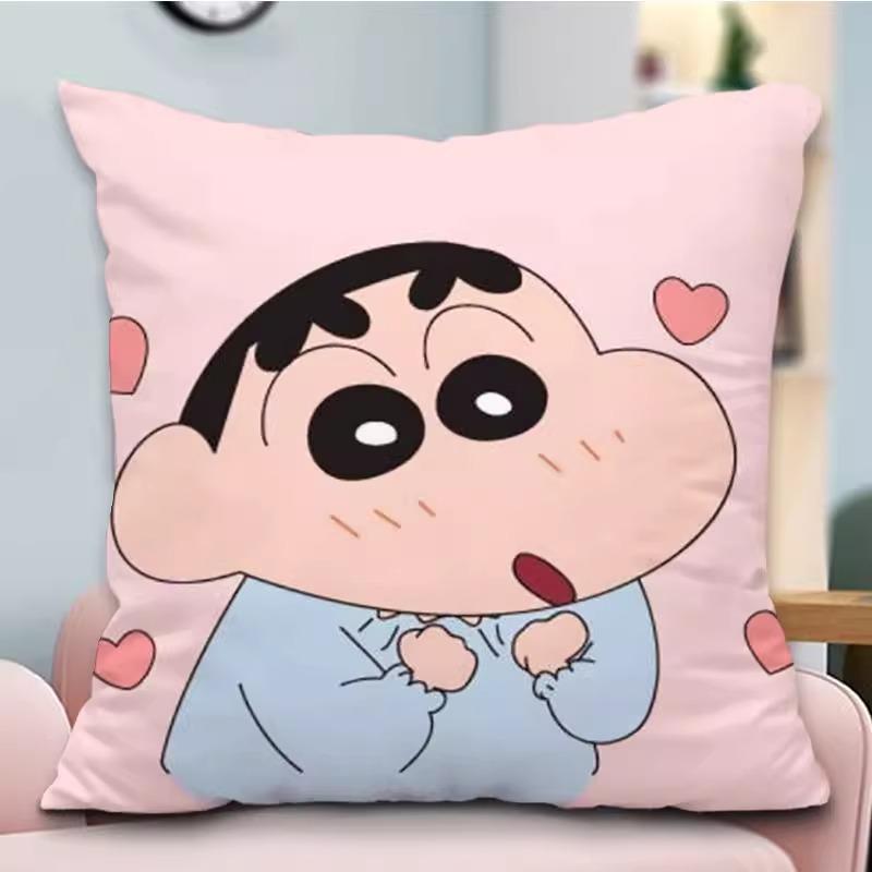 Cute Crayon Shin-chan Cartoon Pillowcases: Fun and Adorable Designs! Sofa Cushion Cover, Room Decoration, Gifts