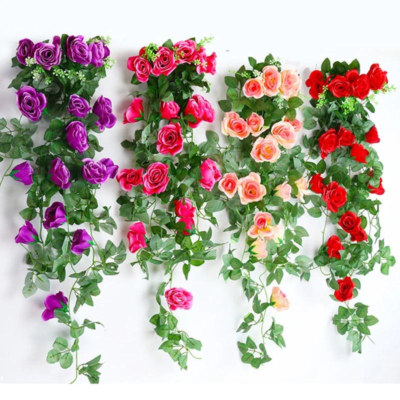 Hanging Artificial Silk Morning Glory Imitation Flower Vine Wedding Garden Decor Fake Plant Vibrantly Color Flower Wall Decor