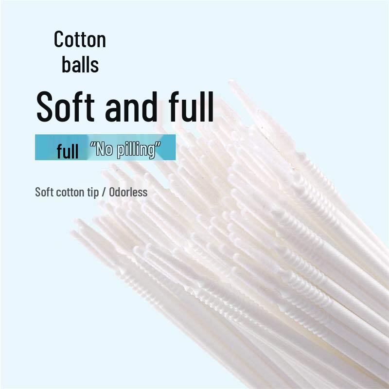 Eyelash Extension Remover Nano Cotton Swabs - 100 Pcs Eyelash Cleaning and Hygiene Sticks
