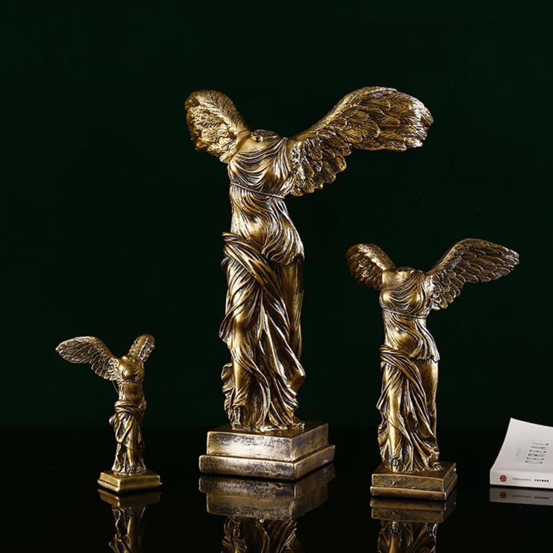 OUNONA Goddess of Victory Resin Sculpture Decorative Object Figurine Statue Art Interior Craft Desktop Living Room Office Study Tabletop Display Colle