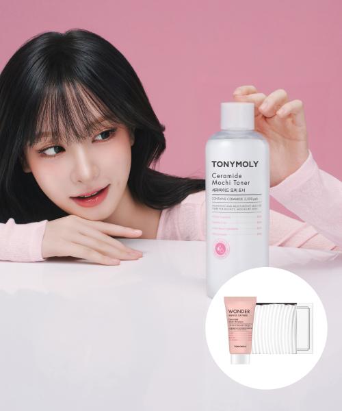 Tonymoly Wonder Ceramide Mochi Toner 500ml+Mochi Emulsion 30ml Free FREE
