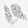 Huitan Trendy Feather Adjustable Ring for Women Wedding Party Sparkling Cubic Zirconia Rings Zinc Alloy Color Drop Shipping Zircon