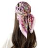 Retro Cashews  Small Square Scarf Red Imitation Silk Scarf  Headscarf Printed Versatile Scarf  Professional Scarf