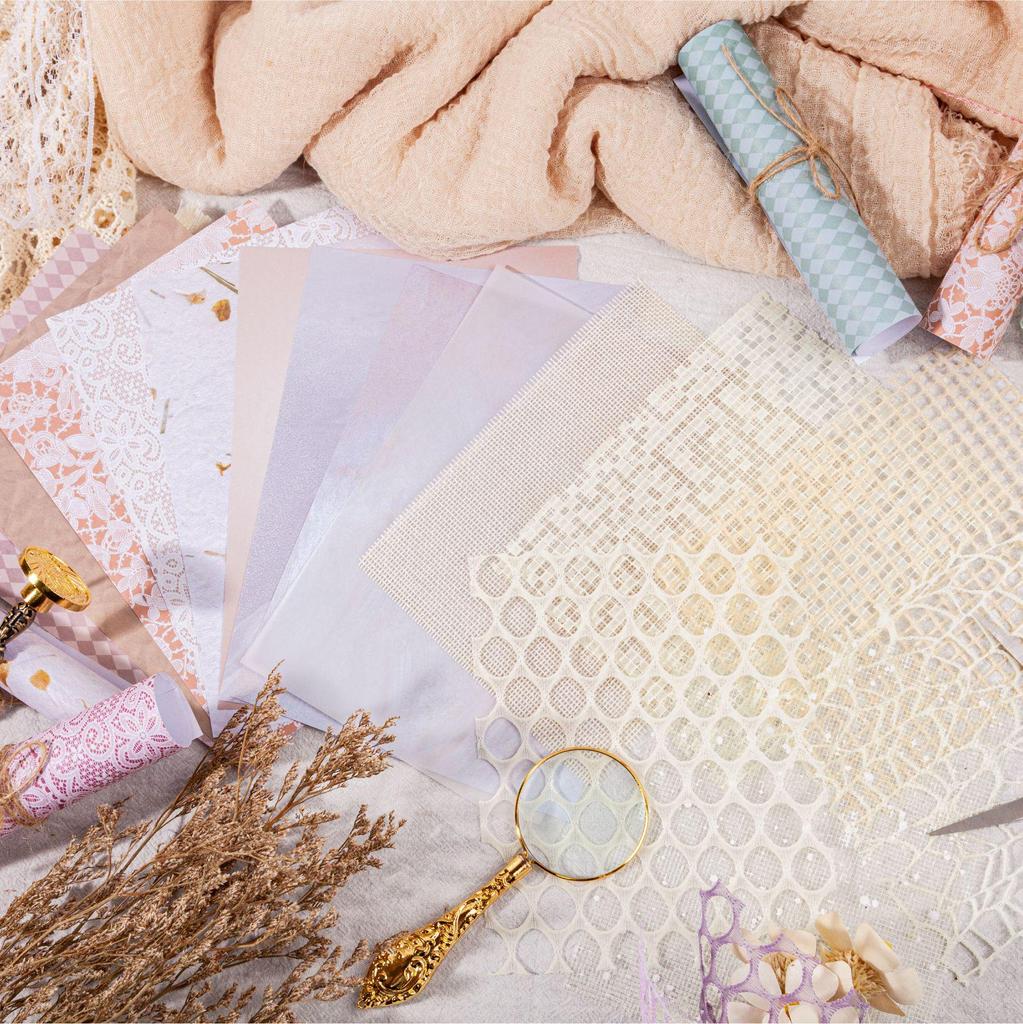 Retro Dream Series Journal DIY-Pack: 15 Dekorative Hintergrundblätter, 4 Stile