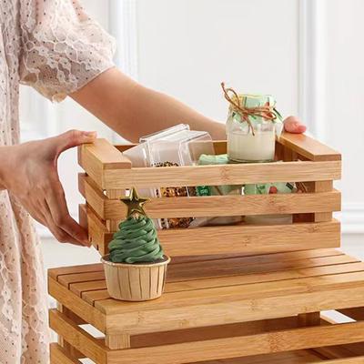 Wooden Dessert Tray, Wedding Cake Display Rack, Rectangular Wooden Frame Tray, Paper Cup Storage Tray