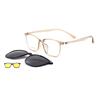 3-in-1 Square Ultralight TR90 Women Polarized Clip-On Sunglasses & Night Vision Lightweight Glasses Frames for Day to Night