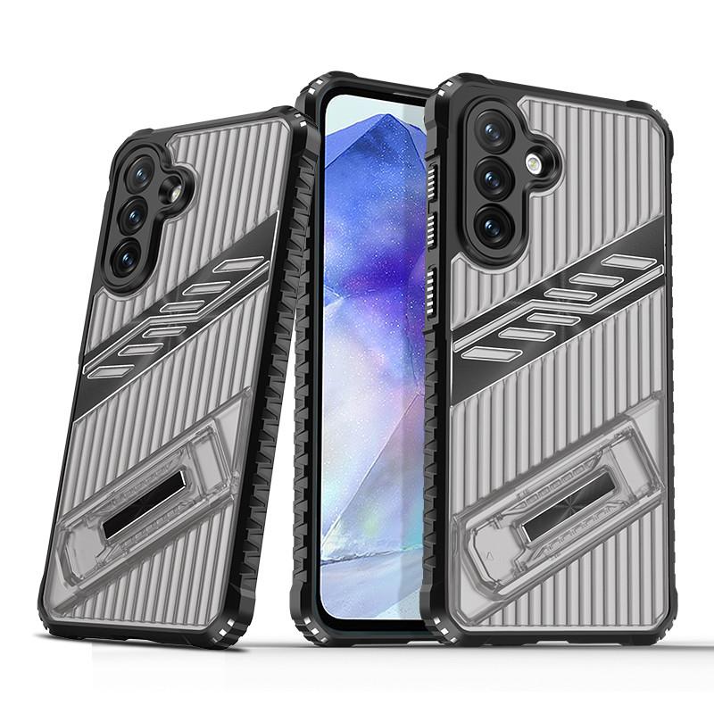 for Samsung galaxy A35 A55 5G shockproof phone case with invisible stand camera protection
