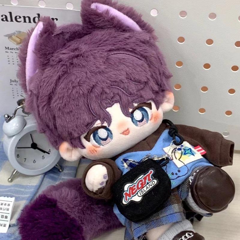 20cm Anime Game Love and Deepspace Rafayel Kawaii Cosplay Cotton Doll Body With Ears Tail Soft Model Plushie Toy Figures Gift