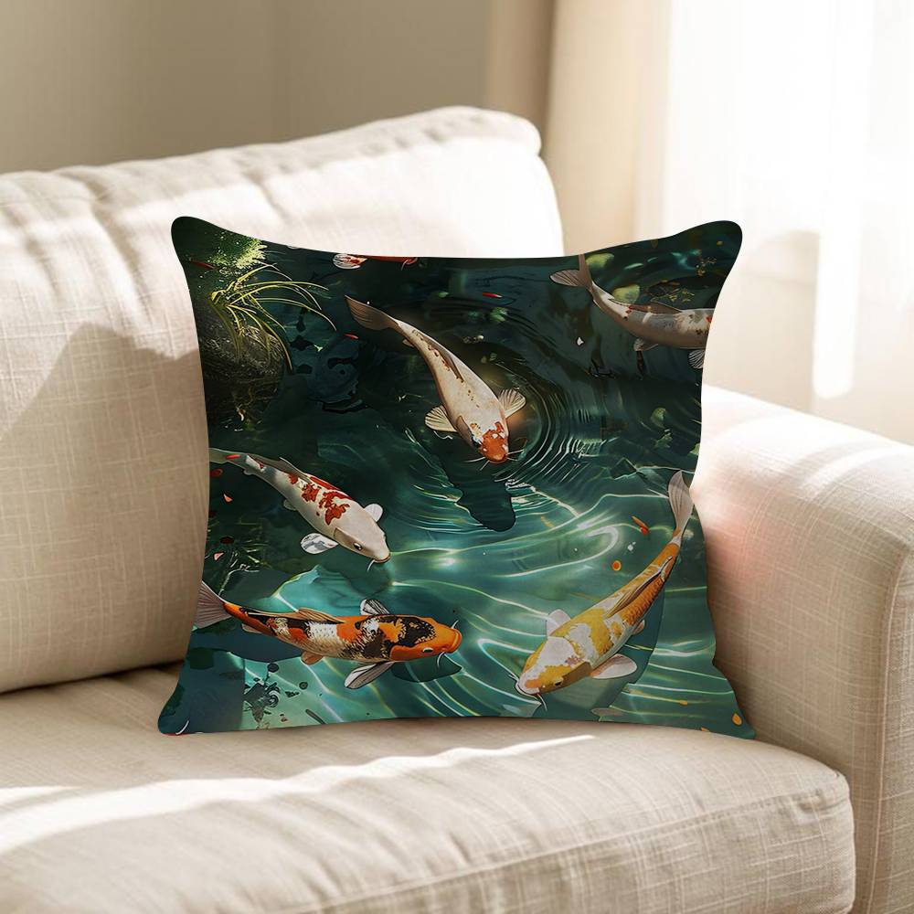 Luckly Koi Goldfish Pillow Anime Pillow Sofa Bed Head Pillow Cover Cushion Cover Fashion