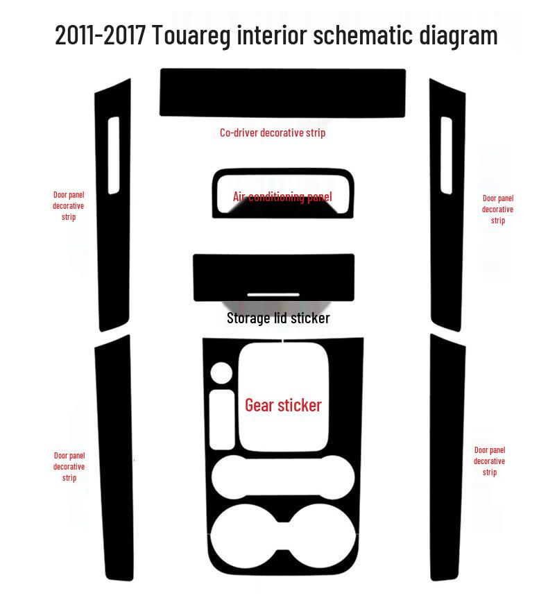 Touareg 11-17 Interior Carbon Fiber Protective Film for Center Console Decoration