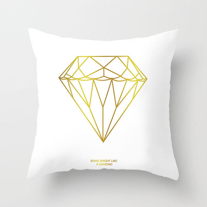 Sofa Pillow Cover, Cushion Cover, Nordic Home Textile Fabrics, Simple Golden Digital Printing