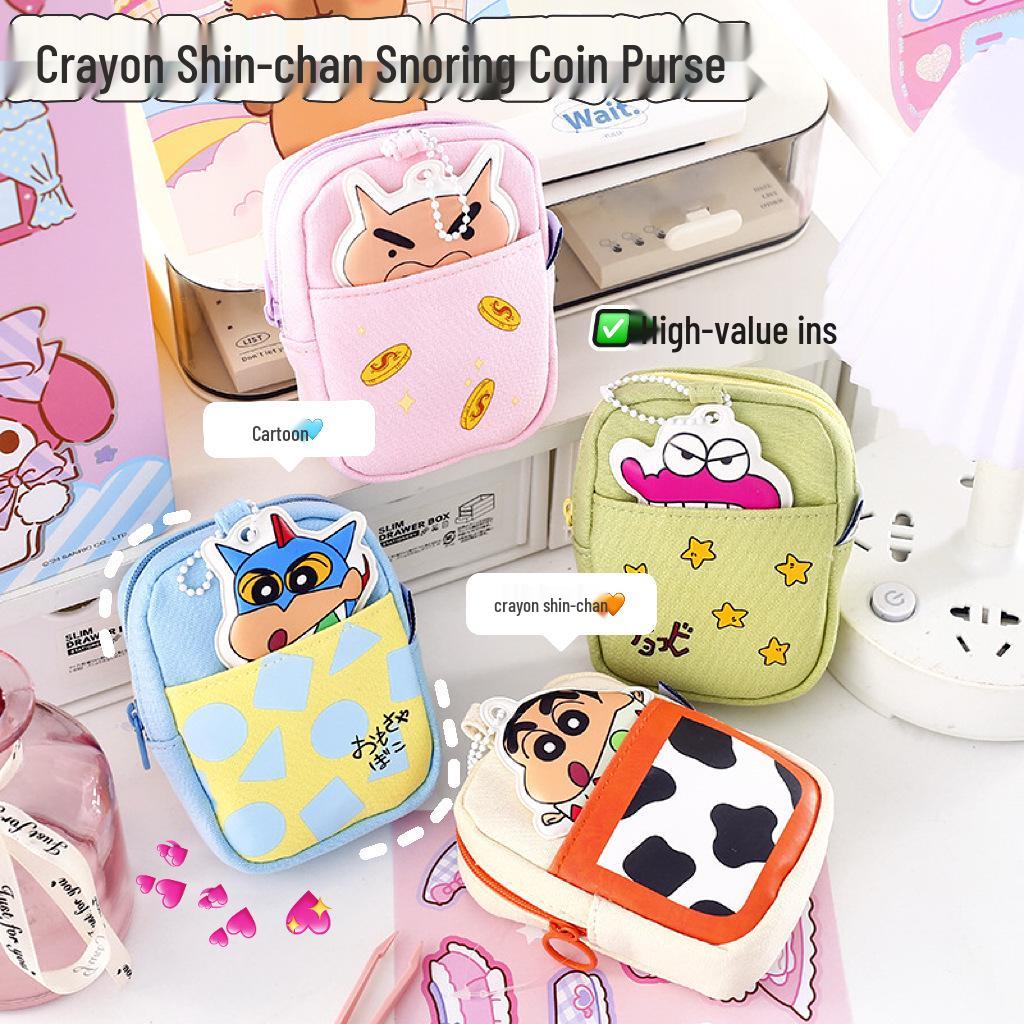 Crayon Shin-chan Cartoon Coin Purse & Keychain Mini Storage Bag