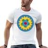 Fileteado Filete Porteo Buenos Aires Street Art Style Vintage Sun and Blue Flower TShirt Funny T Shirts Cotton TShirt