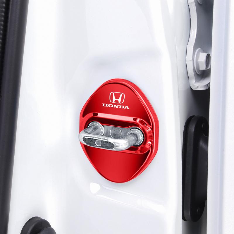 4 PCS/Set Metal Car Door Lock Cover Stickers For Honda Civic FIT CRV Accord Odyssey HRV Antirust Decoration Auto Door Lock Cap RG0