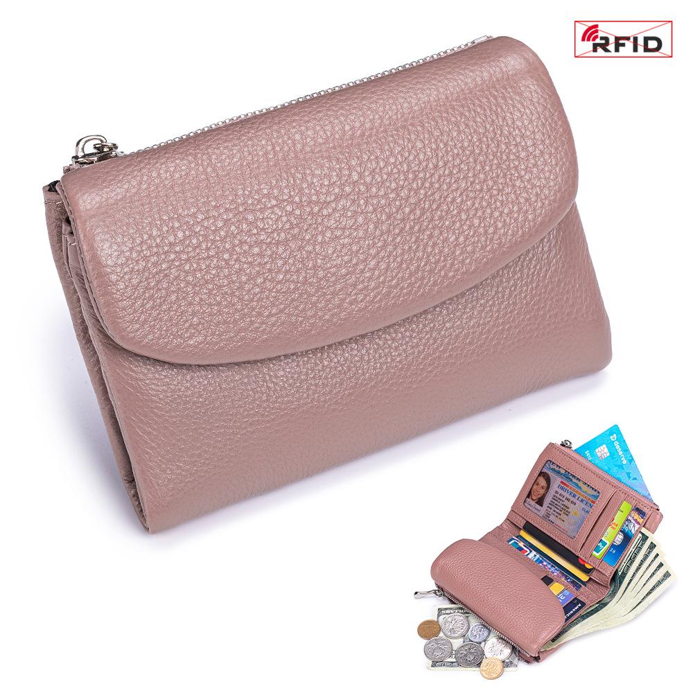 

Женский кошелек из натуральной кожи высокого класса - Мягкая коровья кожа, Защита от кражи, Большая вместимость