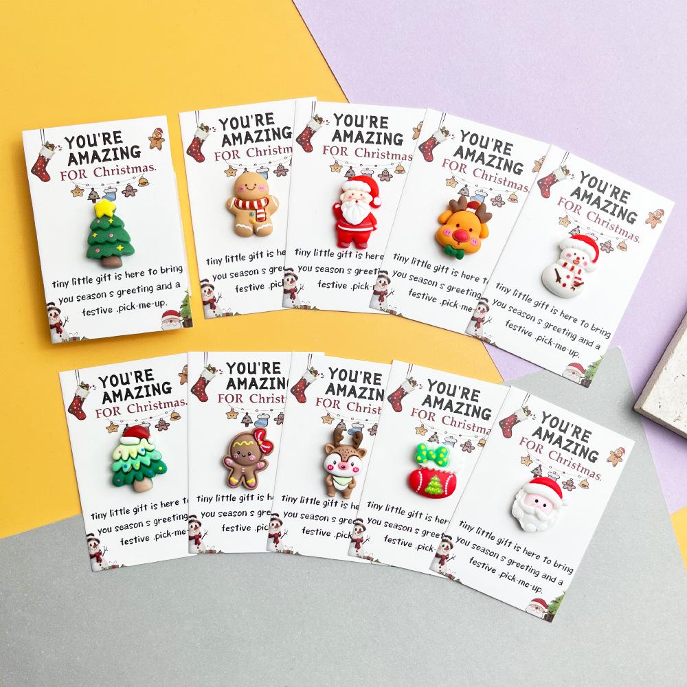 Christmas Mini Pockets Hug Cards Great for Gifts for Friends Emotionals Support Christmas New Year Gifts Party Favors 10pcs/set