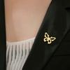 Teamer Women Girls Butterfly Brooch Lapel Pin Stainless Steel Gold Color Shirt Suit Badge Fashion Brooch Accessories New In