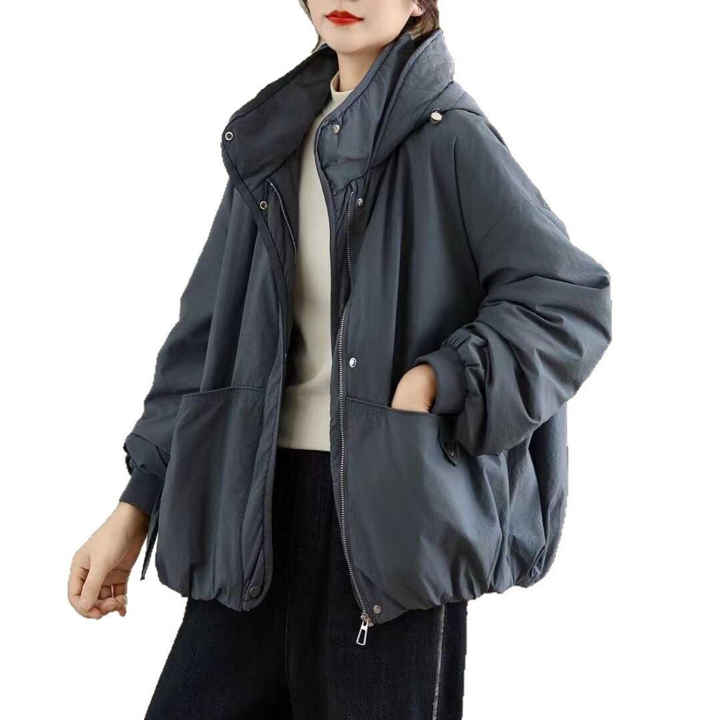 Women's 2025 Winter Korean Style Retro Cotton Jacket with Hood
