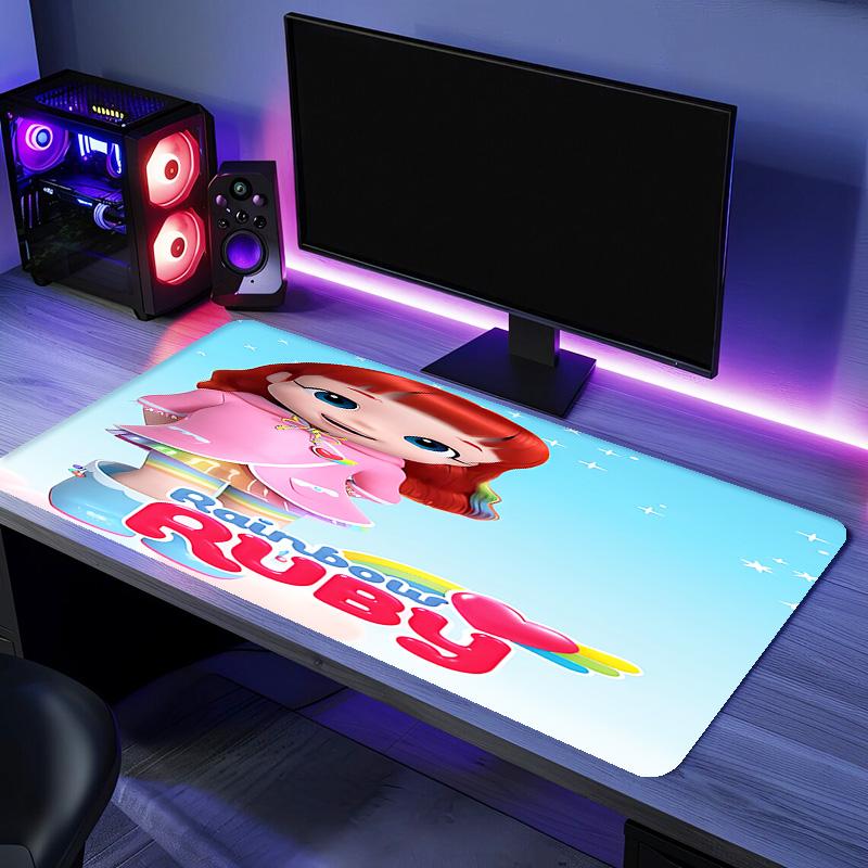 Rainbow Ruby Mouse Pad - Non-Slip Rubber Base, Smooth Surface for Work,Gaming,Office,And Home Use, Desk Mouse Pad