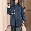 Mens Stand Collar Faux Leather Jacket Thickened Workwear Style Retro Biker Coat