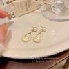 French Retro Water Drop Pearl Earrings Women's Simple Hollow Temperament Earrings New Earrings