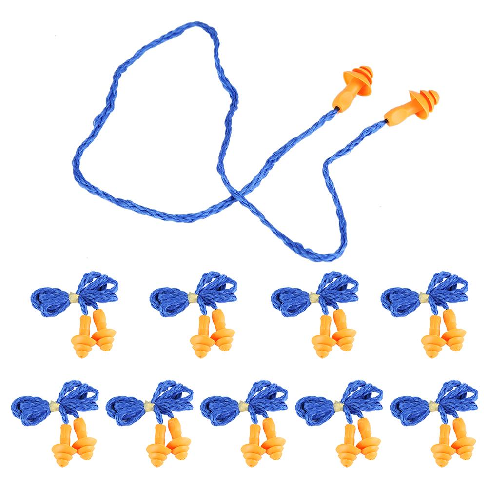 10pcs Christmas Trees Shape Thermoplastic Rubber Ear Plugs Sleep Work Noise Reduction with Wire