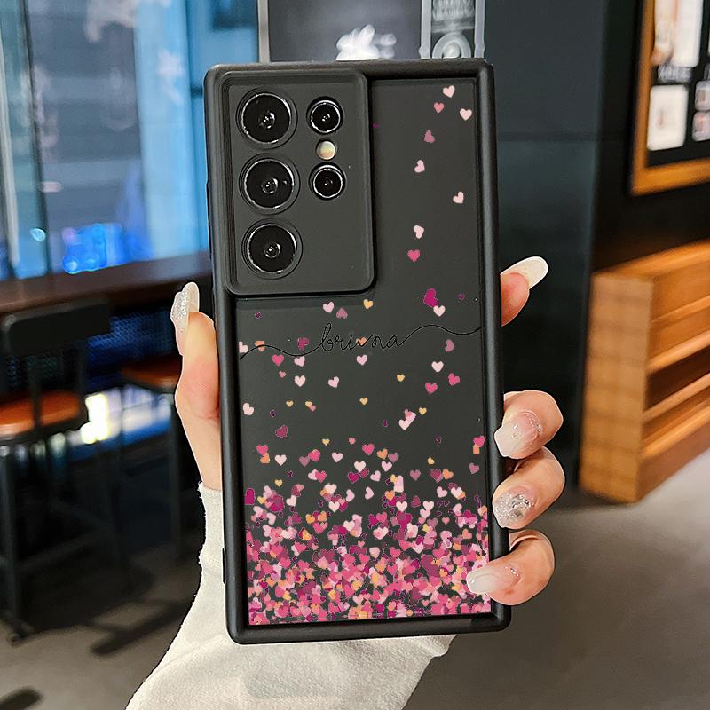 Para Samsung S24 FE S23 Plus S22 Ultra S21 FE S20 A54 A52 A34 A15 A14 Capa de telefone Little Love Heart Pattern Silicone macio à prova de choque
