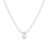 Women's Luxury French Hepburn Micro-Paved Diamond Pearl Choker Necklace