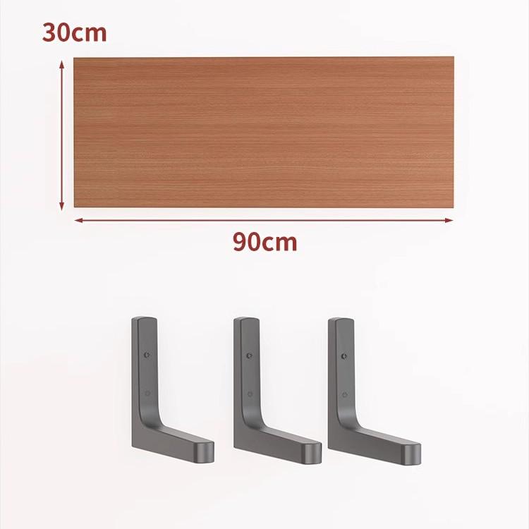 Paint-Free Floating Wall Shelf: Wooden Wall-Mounted Bookshelf and Storage Plank