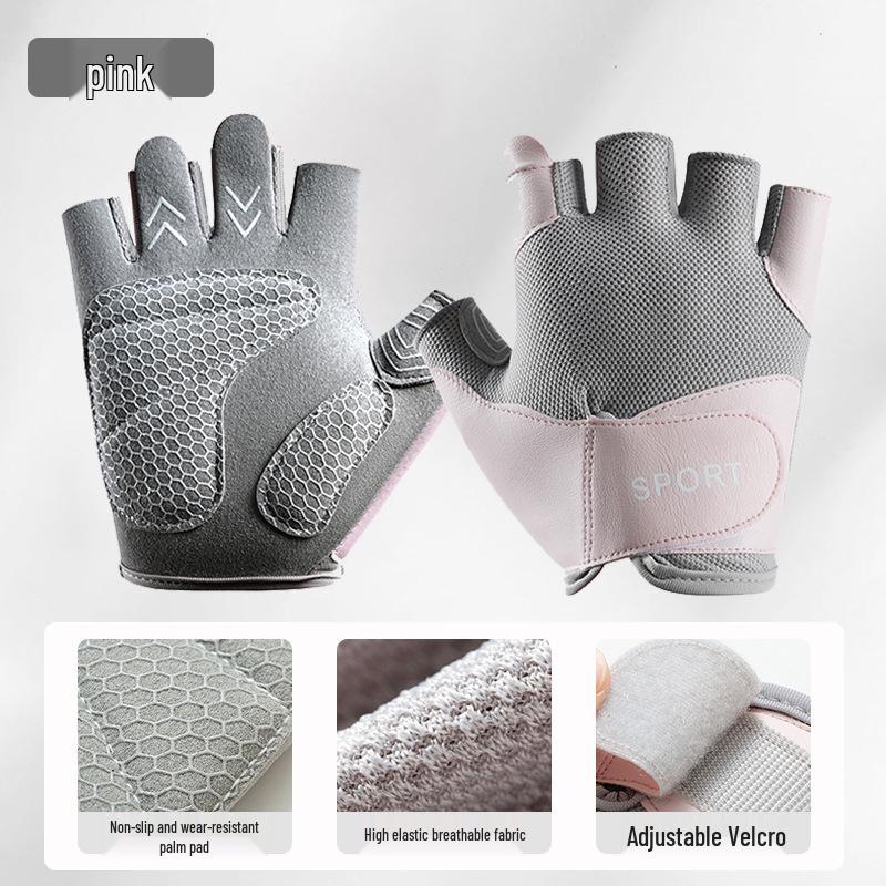 Dámské prodyšné protiskluzové cyklistické rukavice s polovičními prsty