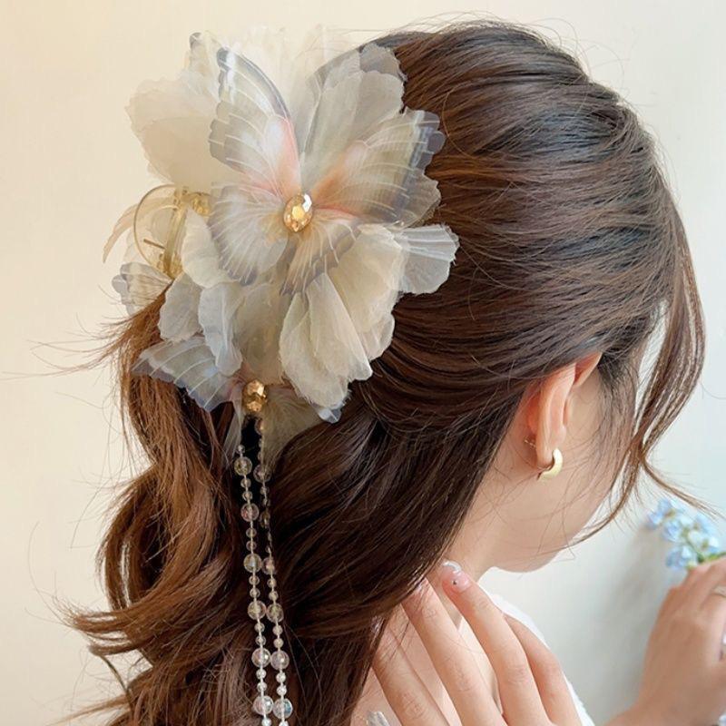 Women Hairgrips Butterfly Tassel Hair Claw Grab Clip Beautiful Hair Accessories Girls Shark Clip Women Headwear Hair Claws Clip