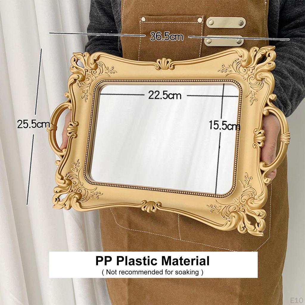 Decorative Mirror Tray Serving Platter Bread Vanity Tray, Platters for kitchen