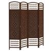 Wooden Room Divider Folding Screen, 4 Panels, 160 x 170 cm, Brown