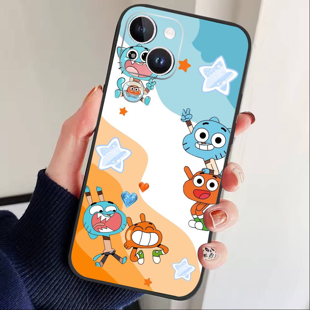 J-Gumball and Darwin Phone Case For iPhone 16,15,14,13,12,17,Pro Max,Plus Silicone Black Case