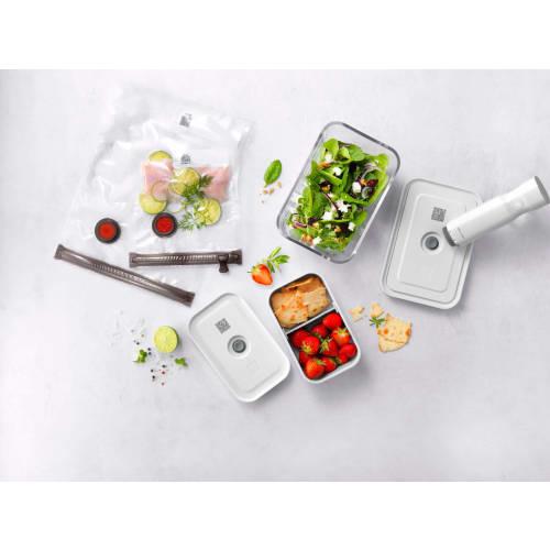 ZWILLING Fresh & Save Vacuum Sealer 7-Piece Starter Set with Glass Container & Lunch Box. Includes Vacuum Pump, Airtight Heat-resistant Glass Storage