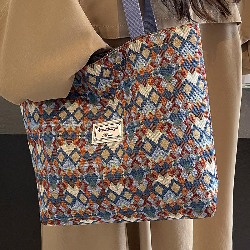 Niche Samiya Tote Bag Women's Ins New Fashionable Canvas Bag Large Capacity Commuting One-Shoulder Crossbody Bag