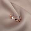New Cross Ring Women's Fashion Trend Personality Light Luxury Electroplating Rose Gold Opening Adjustable Ring