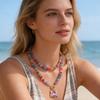 Handmade Crab Pendant Necklace Colorful Glass Beads Colorful Necklace Women Necklace  for Women