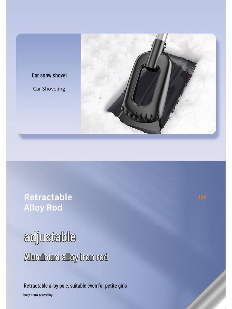 Dwufunkcyjna aluminiowa łopata śnieżna EVA do samochodu: Skutecznie usuwaj uparty lód i szron
