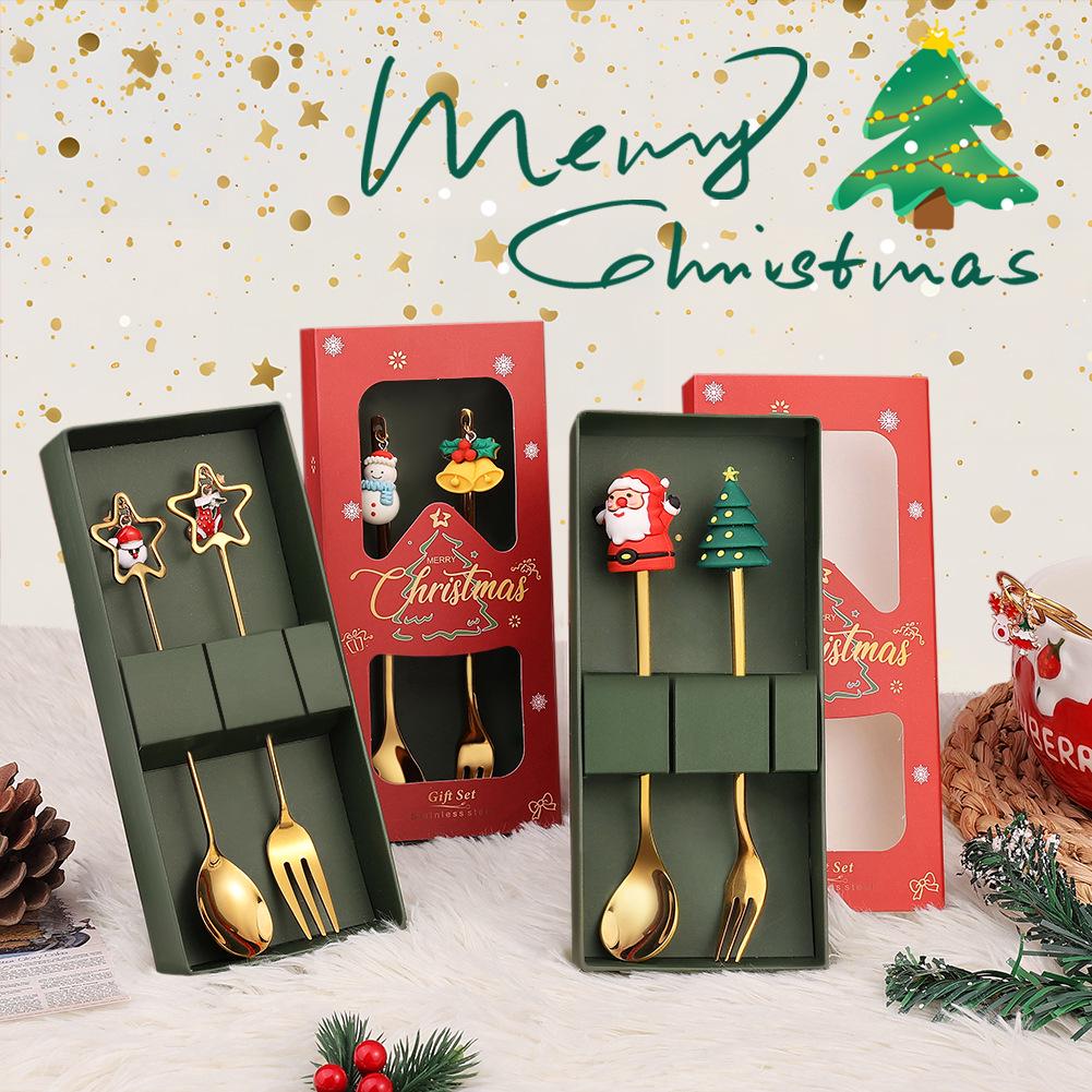 Cross-border Christmas Santa Claus Spoon Set – Cute Cartoon Coffee & Dessert Spoons, Perfect Christmas Gift.