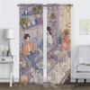 Set Of 2 Kawaii Life Tulle Bedroom Kitchen Curtains Camera Home Interior Window Curtain Shades Partition Room For Sleeping Area Made Polyester