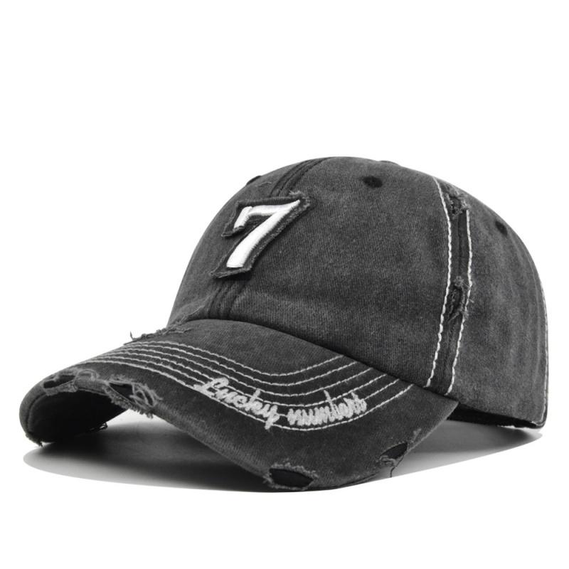 

New Unisex Niche Embroidered 3D 7 Letters Baseball Hat Sunshade Distress Versatile Street Peaked Caps Fashion Broken Style Retro 54-60cm