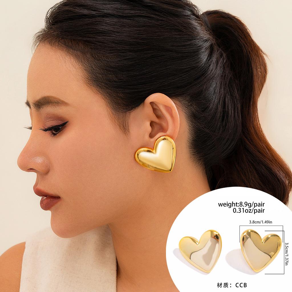 Design Sense Metal Glossy Water Drop Doudou Earrings Female Geometric Love Folded Earrings Earrings
