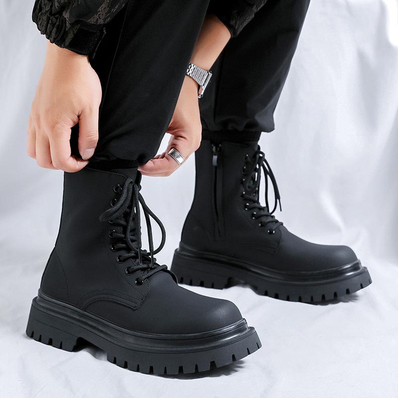 Martin boots men's 2024 new platform short boots British style heightening high-top business leather boots tooling boots 2868-R