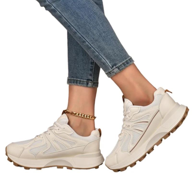 2024 Hot Sale Shoes for Women Lace-up Women's Vulcanize Shoes Fashion Round Toe High Quality Breathable Outdoor Casual Shoes