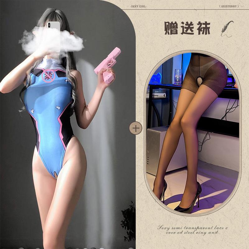 Fun underwear, sexy dynamic football baby split suit cos cheerleaders jersey perspective temptation