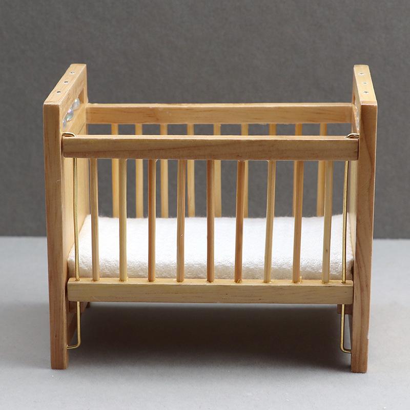 1:12 Dollhouse Miniature Baby Bed Wooden Cradle Baby carriage Baby Walker Doll House Accessories For Dollhouse Decoration New