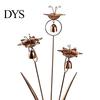 Decorative Metal Stakes Bronze Calla Lily Wind Chime with Bells, Rustproof Ground Stake Yard Art, Garden Bed Accessories Easy Install Outdoor
