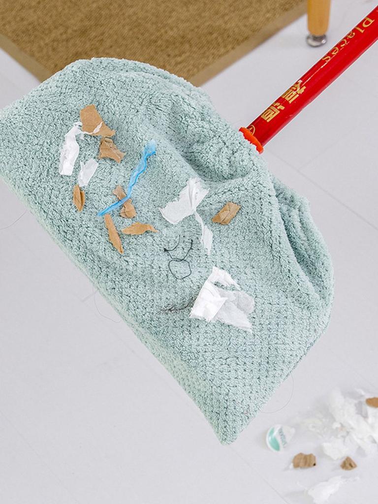 1pc Multi Function Coral Velvet Broom Cover Cloth Floor Mop with Reusable Microfiber Absorbent Mop Household Cleaning Accessorie