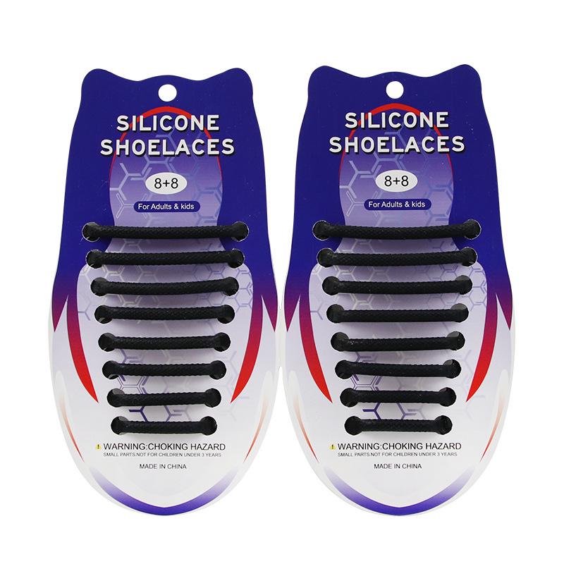 16Pcs Round Silicone Shoelaces without ties No Tie Shoe laces Elastic Laces Sneakers Kids Adult Rubber Quick Shoelace for Shoes